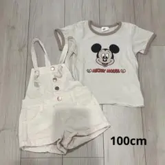 着用2回　LICS 半袖Tシャツ　ミッキー　LAGKAW サロペット 100cm