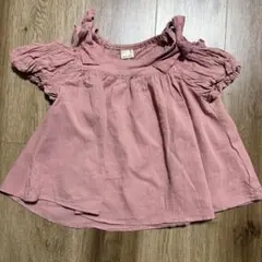 プチマイン Roses are red ピンク フリル袖 トップス 110cm