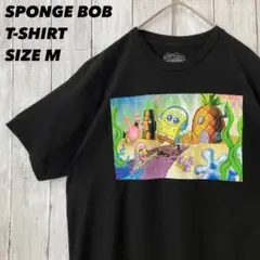 アニメ　SPONGE BOB スポンジボブプリントTシャツ　M黒　アメリカ古着