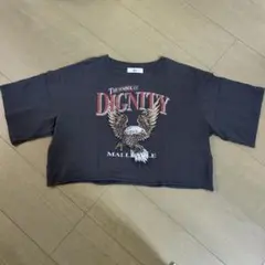wego　 M　 Tシャツ　クロップド丈　スミクロ