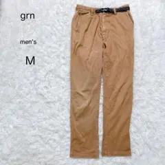 【grn】テーパードパンツ チノパン ウエストゴム キャンプ アウトドア ベルト