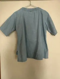 ハンドメイド ライトブルー 半袖シャツ