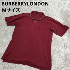 BURBERRYLONDON　鹿の子素材ポロシャツ　レッド　Мサイズ