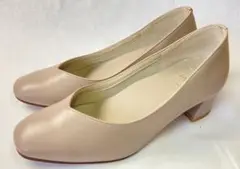 美品❣️LE TALON ベージュ プレーンパンプス低ヒール22.5cm 現行ロゴ