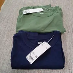 クルーネック Tシャツ 2枚セット グリーン ネイビー　ユニクロU