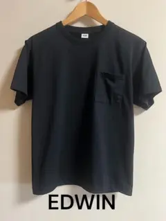 EDWIN エドウィン ブラック Tシャツ ポケット付きM