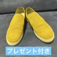 STEFANO GAMBA ステファノガンバイエロー編み込みスリッポン