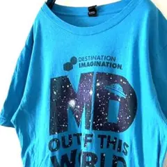 ディストリクト MD ワールド Tシャツ ライトブルー 水色 古着