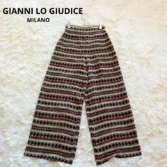 美品《GIANNI LO GIUDICE》総柄 ワイドパンツ 小さめ 柔らか生地