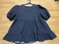 ジャガード　ペプラム　フリル チュニック