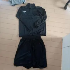DUARIG サッカー審判用 黒 長袖シャツとショートパンツセット