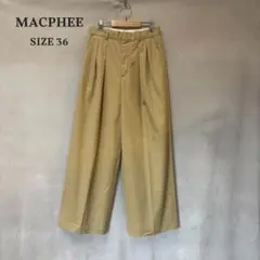 MACPHEE マカフィー コットンチノ タックワイドパンツ 36