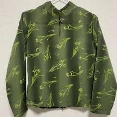 チャイナ服 長袖トップス 深緑