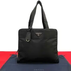 極 美品 鍵付き プラダ 三角ロゴ 金具 ナイロン トートバッグ ハンドバッグ