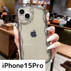 【残りわずか♡】iPhone15Pro スマホケース　クリアブラック　おしゃれ