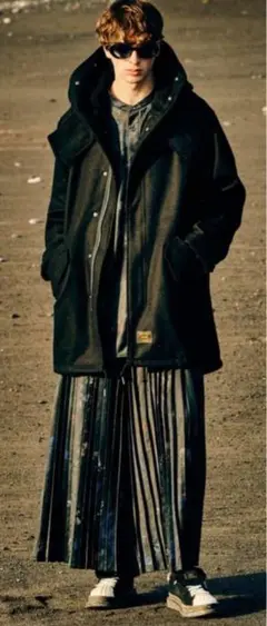 glamb⭐︎メンズ3 グラム モッズコート 金ボタン Pコート レッド モード セール】Emblem High Neck Mods Coat / エンブレムハイネック