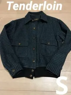 テンダーロイン ブラックシャンブレー 黒シャン 刺繍入り スポーツ ジャケットL テンダーロイン ブラックシャンブレー 黒シャン 刺繍入り