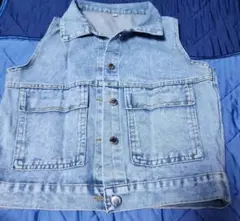 新品　ライトブルー デニムベスト ノースリーブ