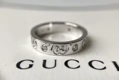 GUCCI アイコンリング 6Pダイヤモンド k18WGホワイトゴールド グッチ