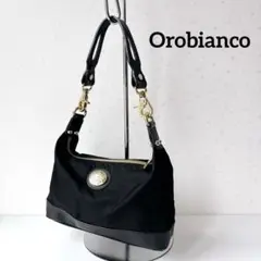 【美品】オロビアンコ　ワンショルダーバッグ　肩掛け　ブラック　ゴールド金具