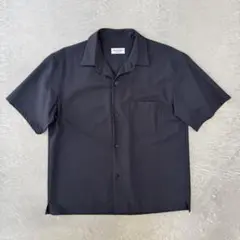 【美品】 ジョンスメドレー 半袖 シャツ ウール ブラック 1 (S)