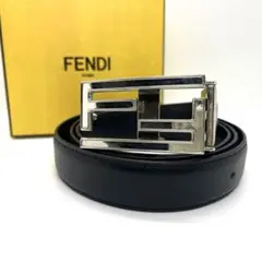【美品】フェンディ FENDI ベルト FF金具 ブラック