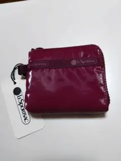 ［新品/未使用］レスポートサックSLIM 　　WALLETパープルベリーシャイン