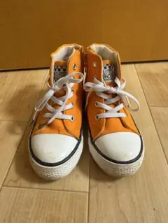 オレンジ ハイカット 子ども用 スニーカー 16cm