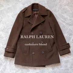【RALPH LAUREN】ピーコート カシミヤ混 ブラウン ダブル 美品