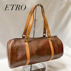 ETRO ボストンバッグ ミニ 筒型 ペイズリー柄