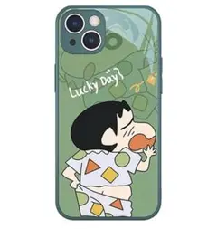 新品未開封✨ iPhone13しんちゃん イラスト 強化ガラスケース