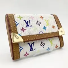 【極美品】 ルイヴィトン 小銭入れ マルチカラー モノグラム ホワイト レザー