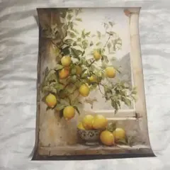 レトロレモン絵画風ポスター インテリアポスター