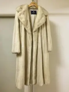 美品 American MINK ミンクコート ロング毛皮 ファー クリーム