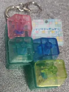 ヤミツキカチカチ キーボード キーホルダー N型字 土台青緑 x1