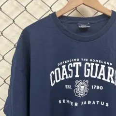 アメリカ 古着 コーストガード Tシャツ XXL カレッジ アメカジ ネイビー