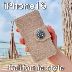 iPhone 16 レザーケース/カバー＊シュニール調＆フリンジ＊手帳型