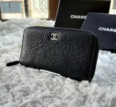 ✨超良品✨ シャネル CHANEL カメリア 財布 長財布 ラウンドファスナー