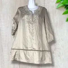 2630　PENNY JULE　ゴールド　五分袖　チュニック　【9AR】
