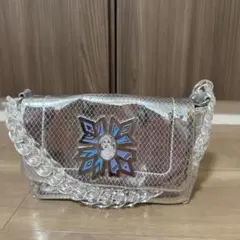 Disney公式　エルサ　シルバーメタリックハンドバッグ