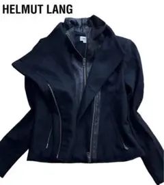 【レア】HELMUT LANG ライダースジャケット レザー 切り替え 黒 S