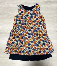 アプレレクール 花柄ノースリーブワンピース リバーシブル　120