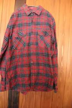 Coleman 赤緑チェック柄ネルシャツ