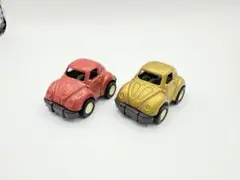 【希少】Mr.ラリー・フォルクスワーゲンビートル・ミニカー 2台セット 赤 金