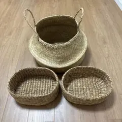 IKEA フローディス　バスケット　カゴ　収納　イケア　折りたたみ式　3点セット