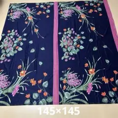 新品未使用 昭和レトロ生地②ネイビー 花柄