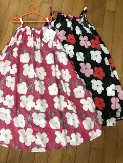 【2色セット】女児140サイズの花柄が可愛いキャミワンピ☆