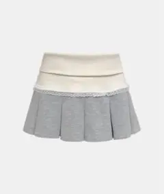 【新品】Cozy&Kitsch ロングプリーツレーススカート グレー