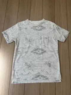 PLESIC 幾何学模様 Tシャツ グレー　Mサイズ