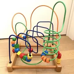 知育玩具　キッズ　木製ビーズコースター 多色